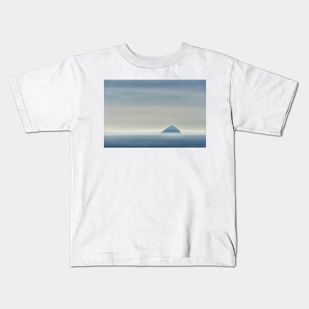 Ailsa Craig through the mist and rain. Firth of Clyde, Scotland. Kids T-Shirt by richflintphoto